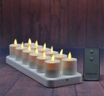 Set Of 12 Moving Wick Rechargeable Votives Led Tealight Candles - Image 3