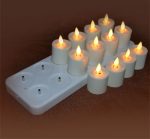 Set Of 12 Moving Wick Rechargeable Votives Led Tealight Candles - Image 4