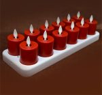 Set Of 12 Moving Wick Rechargeable Votives Led Tealight Candles - Image 5