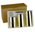Moving Flame Gold Mercury Glass Flameless Pillar Candles - Image 2