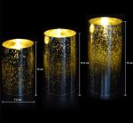 Moving Wick Silvery Mercury Glass Led Pillar Candles - Image 3