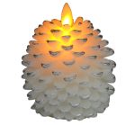 3" x 3.5" Christmas Decor Home Used Realistic Pine Cone Moving Flame Led Candle With Dancing Flicker Flame - Image 5