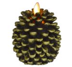 3" x 3.5" Christmas Decor Home Used Realistic Pine Cone Moving Flame Led Candle With Dancing Flicker Flame - Image 4