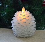 3" x 3.5" Christmas Decor Home Used Realistic Pine Cone Moving Flame Led Candle With Dancing Flicker Flame - Image 3
