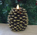 3" x 3.5" Christmas Decor Home Used Realistic Pine Cone Moving Flame Led Candle With Dancing Flicker Flame - Image 2