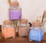 New Simple Style Scented Square Glass Jar Candles With Wood Cover - Image 3