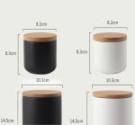 Matte White/Matte Black Ceramic Jar Candles With Wood Lids In Bulk - Image 4