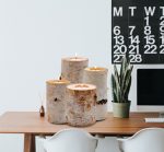 Beautiful rustic birch bark wooden tealight candle holders - Image 2
