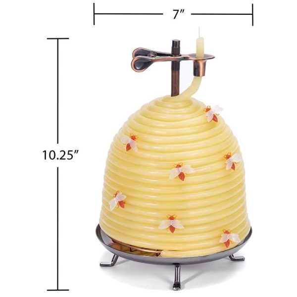 120-Hour Beehive Natural Beeswax Candles with Bees - Image 3