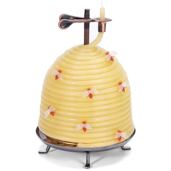 120-Hour Beehive Natural Beeswax Candles with Bees - Image 2