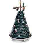 80-Hour Christmas Tree Shape Eco-Friendly Natural Beeswax Candle with 14 Charms