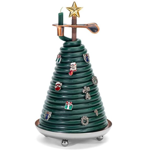 80-Hour Christmas Tree Shape Eco-Friendly Natural Beeswax Candle with 14 Charms - Image 2