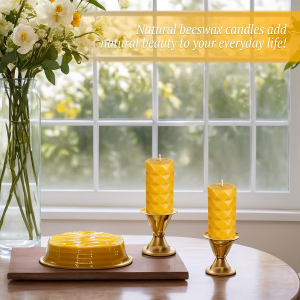 Honeycomb Beeswax Pillar Candles