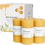 Wholesale Rhombus Embossed Beeswax Pillar Candles