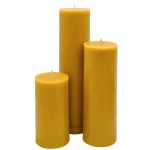 Natural Beeswax Pillar Candle Line