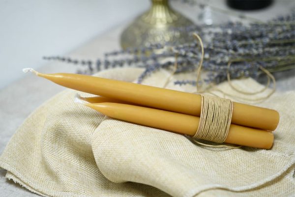 Spiral Beeswax Taper Candles