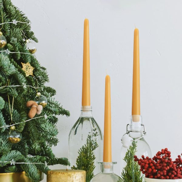 Spiral Beeswax Taper Candles
