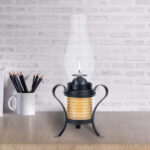40-Hour Black Hurricane Glass Lantern