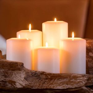 White Plastic Classic Pillar Shape Tealight Candle Holder