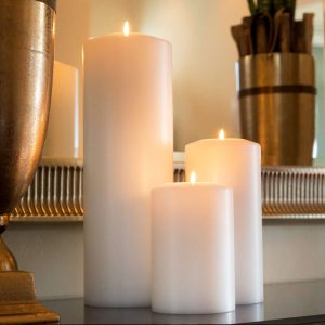 White Plastic Classic Pillar Shape Tealight Candle Holder