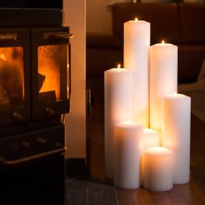 White Plastic Classic Pillar Shape Tealight Candle Holder