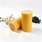 Beeswax pillar candles