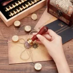 Seal Wax Set Complete with Stamp Spoon Wicks for Wedding Invitations Letters - Image 3