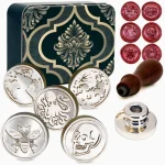 Seal Wax Set Complete with Stamp Spoon Wicks for Wedding Invitations Letters - Image 2