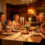 The ambiance created by beeswax candles at dinner