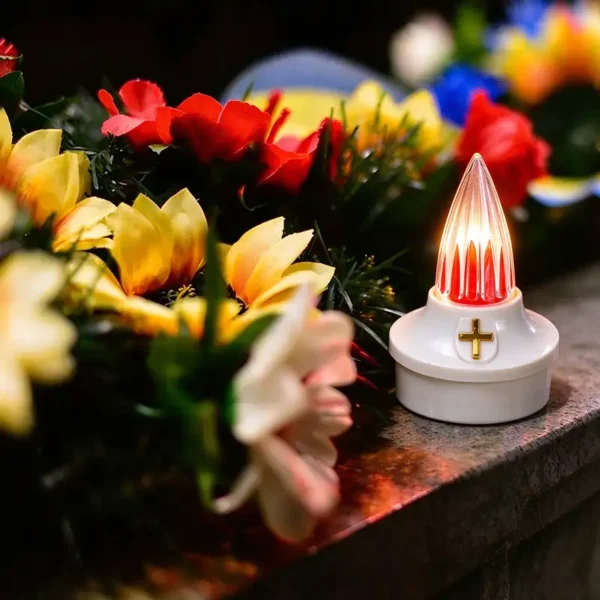 Wholesale small, white, battery-operated candles for cemeteries