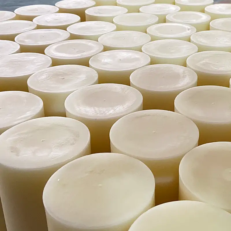 Unbranded beeswax pillar candles for European wholesale distribution