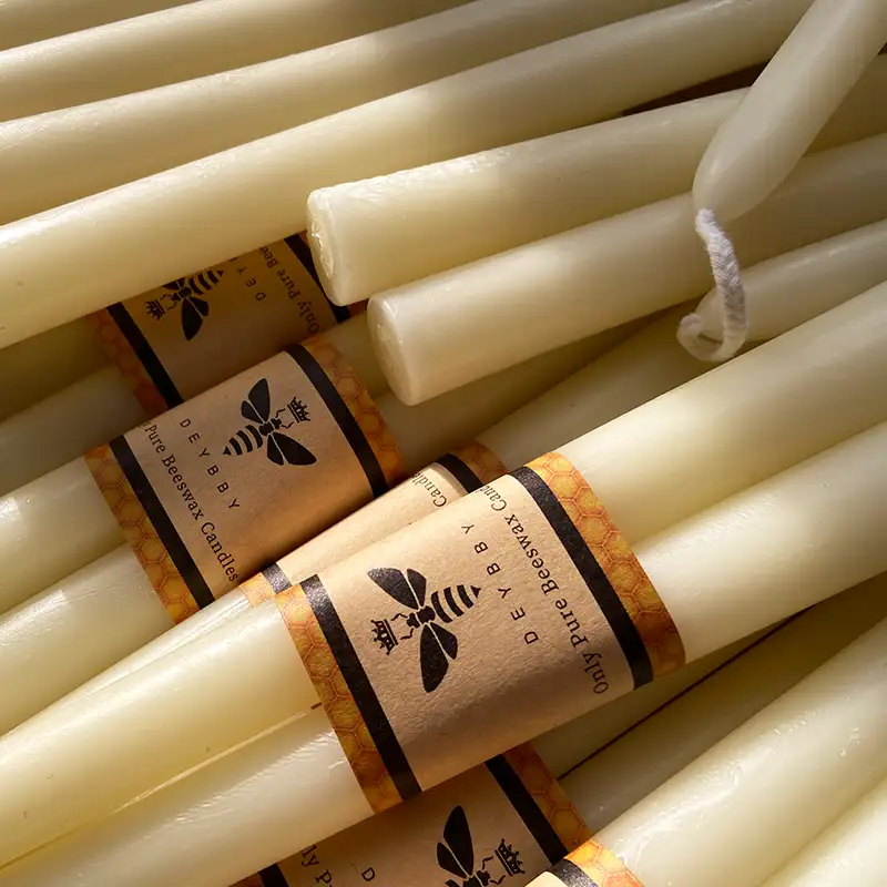 DEYBBY branded pure beeswax taper candles, FBA inventory shipment from our candle factory