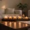 Arrangement of tea light candles in the living room
