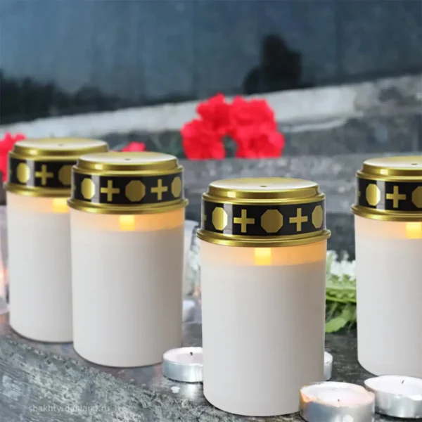 Wholesale cylindrical LED memorial candles for cemeteries with ground sockets