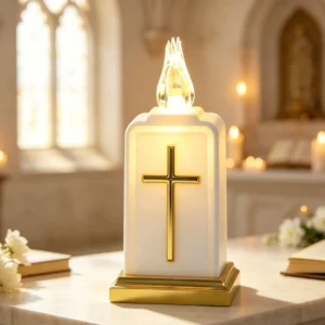 Square Cross Electronic Grave Candle