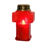 Minimalist cross-shaped LED cemetery memorial candles