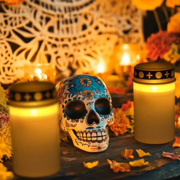 Wholesale cylindrical LED memorial candles for cemeteries with ground sockets