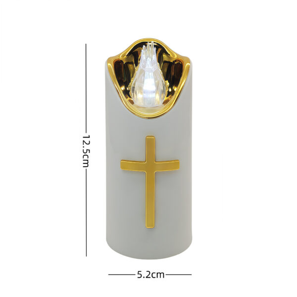 Wholesale Electroplated Cross-Shaped Electronic Cemetery Candles