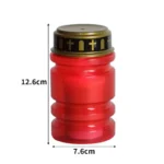 Wholesale of red cylindrical striped LED memorial candles for cemeteries