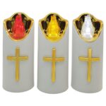 Wholesale Electroplated Cross-Shaped Electronic Cemetery Candles