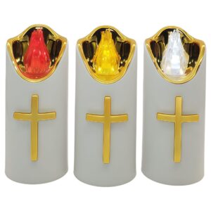 Wholesale Electroplated Cross-Shaped Electronic Cemetery Candles