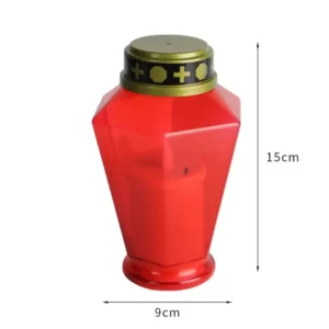 Wholesale Faceted Plastic Znicz Grave Candle Lantern, LED Cemetery Memorial Candle with Decorative Lid