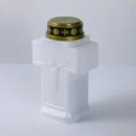 Minimalist cross-shaped LED cemetery memorial candles