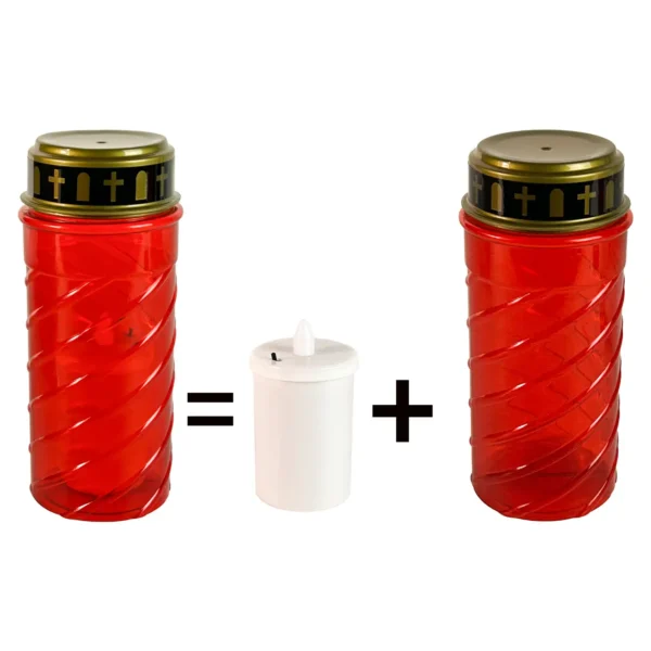 Spiral Ribbed Plastic Znicz Grave Candle Lantern