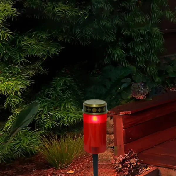 Wholesale cylindrical LED memorial candles for cemeteries with ground sockets