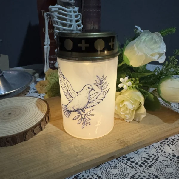 Solar-powered grave candles