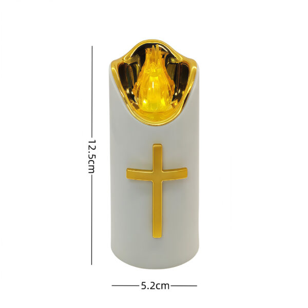 Wholesale Electroplated Cross-Shaped Electronic Cemetery Candles