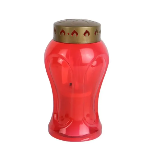 Vase-shaped LED memorial candles for cemeteries