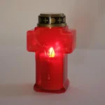 Minimalist cross-shaped LED cemetery memorial candles