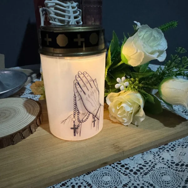 Solar-powered grave candles